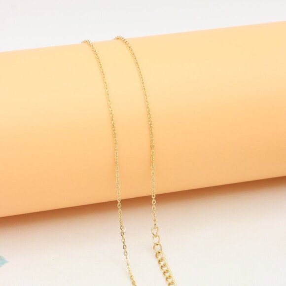 Trendy Gold-Plated Yellow Necklace with Cascading Chain Tassels, XPNL0386 - Picture 10 of 13